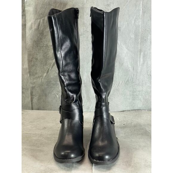 STYLE & CO Women's Black Marliee Full Side-Zip Round-Toe Tall Riding Boots SZ7.5 - Picture 2 of 8